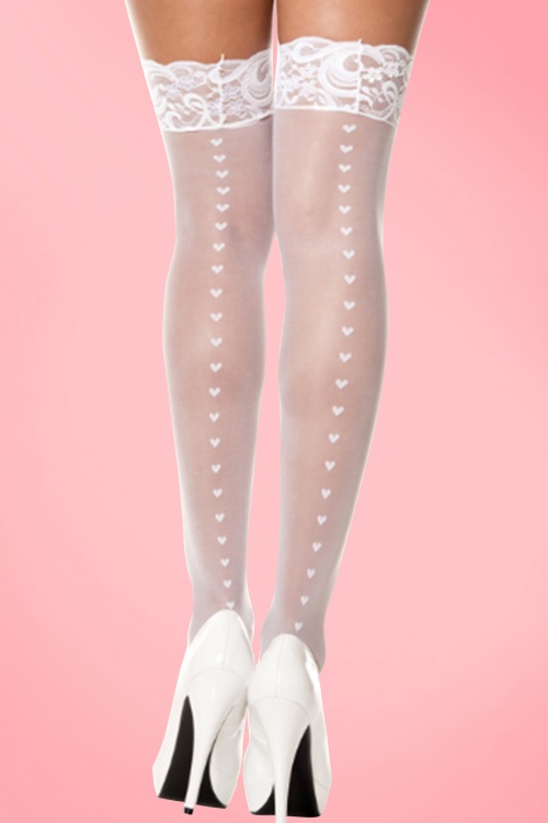 Lovely Legs - Heart Back Seam Stockings Années 50 en Noir