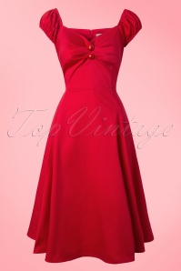Collectif Clothing - Dolores Doll Swing Dress Années 1950 en Rouge 2