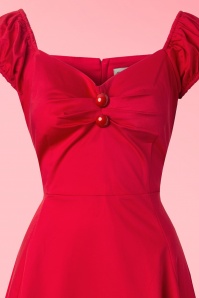 Collectif Clothing - Dolores pop-swingjurk in rood 3