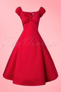 Collectif Clothing - Dolores Doll Swing Dress Années 1950 en Rouge