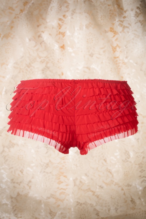 Lovely Legs - Sherry Ruffle Tanga Années 50 en Rouge 4