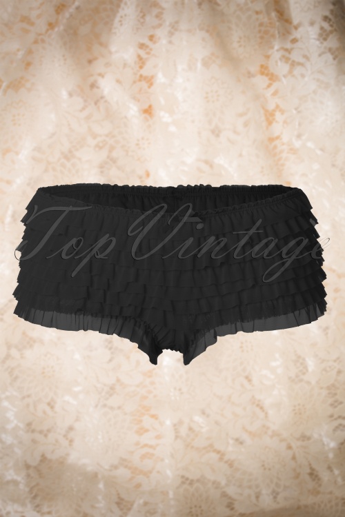 Lovely Legs - Sherry Ruffle Tanga in zwart 2