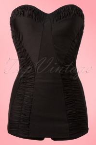 Bettie Page Swimwear - 50s Ruched Swimsuit Black 3