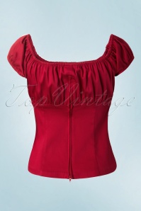 Pinup Couture - 50s Peasant Top in Red 6