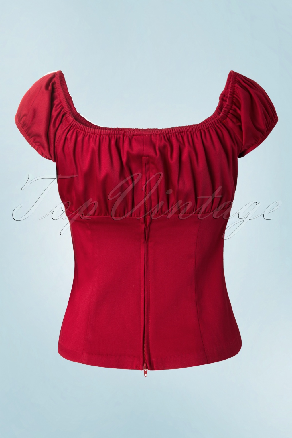 50s Peasant Top in Red
