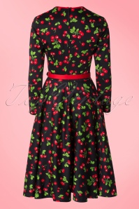 Pinup Couture - Heidi Black Cherry Swing-Kleid mit langen Ärmeln 8