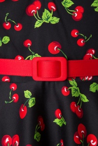 Pinup Couture - Heidi Black Cherry Swing-Kleid mit langen Ärmeln 6
