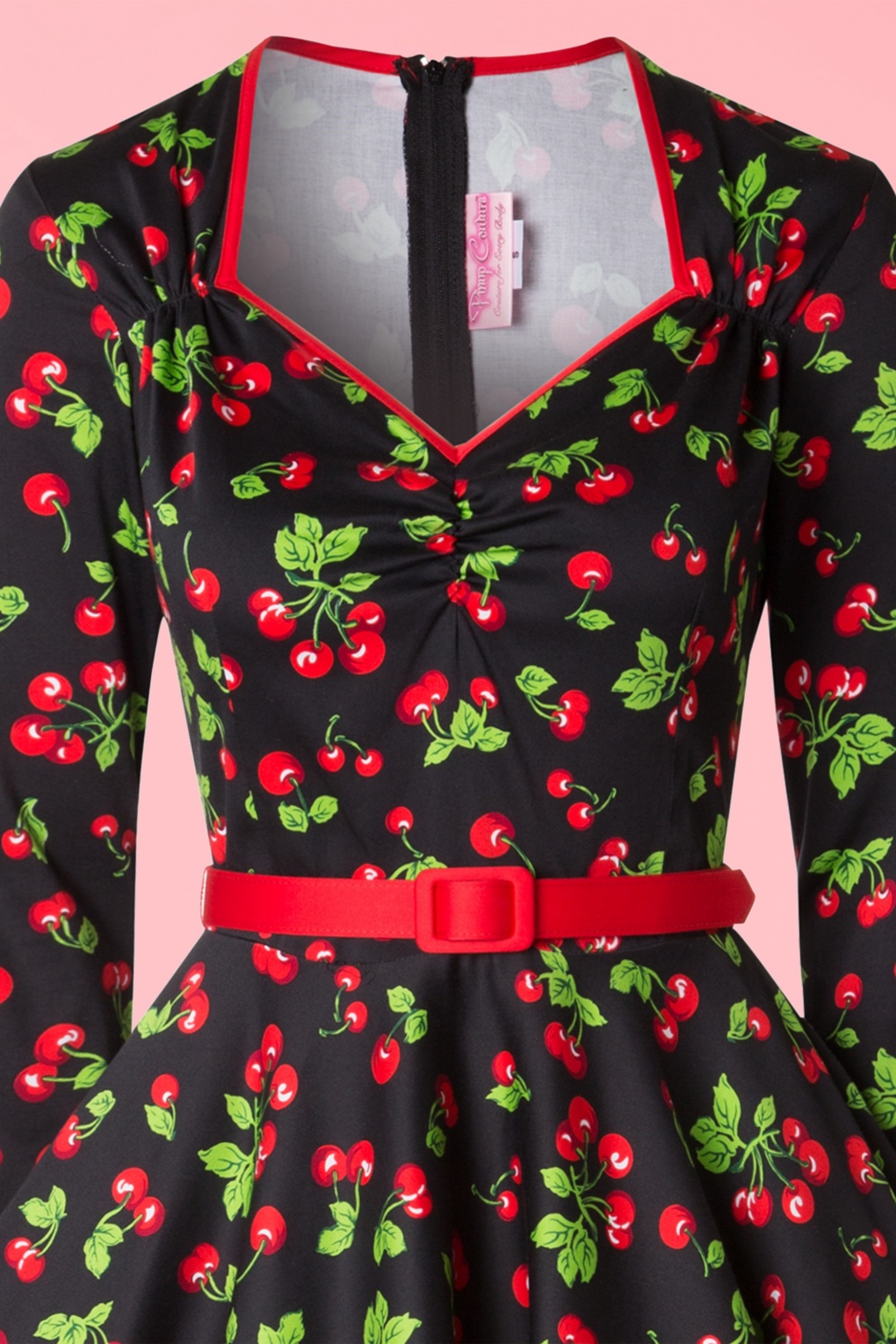 Banned »COUNTRY CHERRY CHECK« Kirschen KARO Kurzarm 50s SWING DRESS Kleid