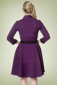 Banned Retro - 50s American Dreamer Collar Dress in Purple 5