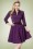 Banned Retro - American Dreamer Collar Dress Années 50 en Violet 2