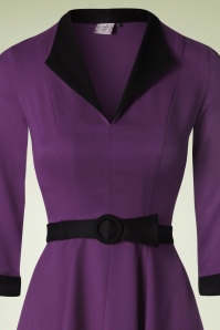 Banned Retro - American Dreamer Collar Dress Années 50 en Violet 3