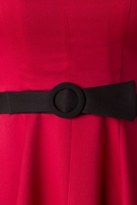 Banned Retro - American Dreamer Collar Dress Années 1950 en Rouge 6