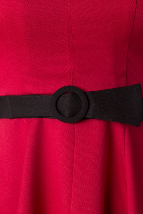 Banned Retro - Amerikaanse Dreamer-jurk met kraag in rood 6