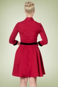 Banned Retro - American Dreamer Collar Dress Années 1950 en Rouge 5