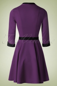 Banned Retro - American Dreamer Collar Dress Années 50 en Violet 4