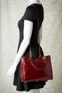 VaVa Vintage - Sadie edle rote Lederhandtasche 6