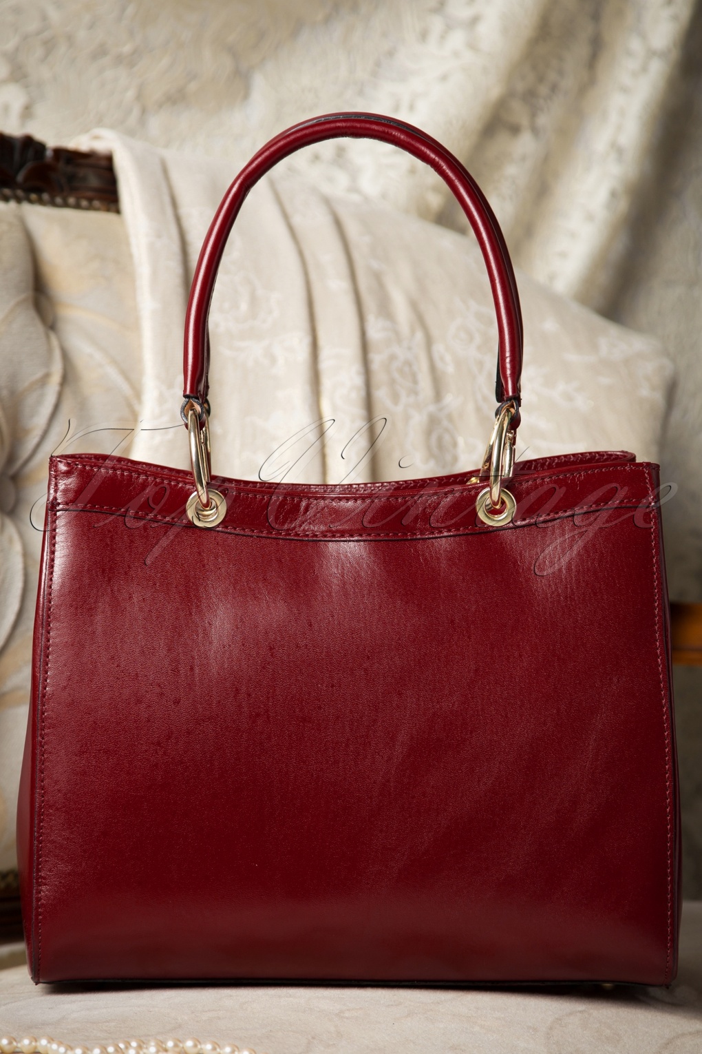 VaVa Vintage 60s Sadie Classy Red Leather Handbag | Shop at Topvintage