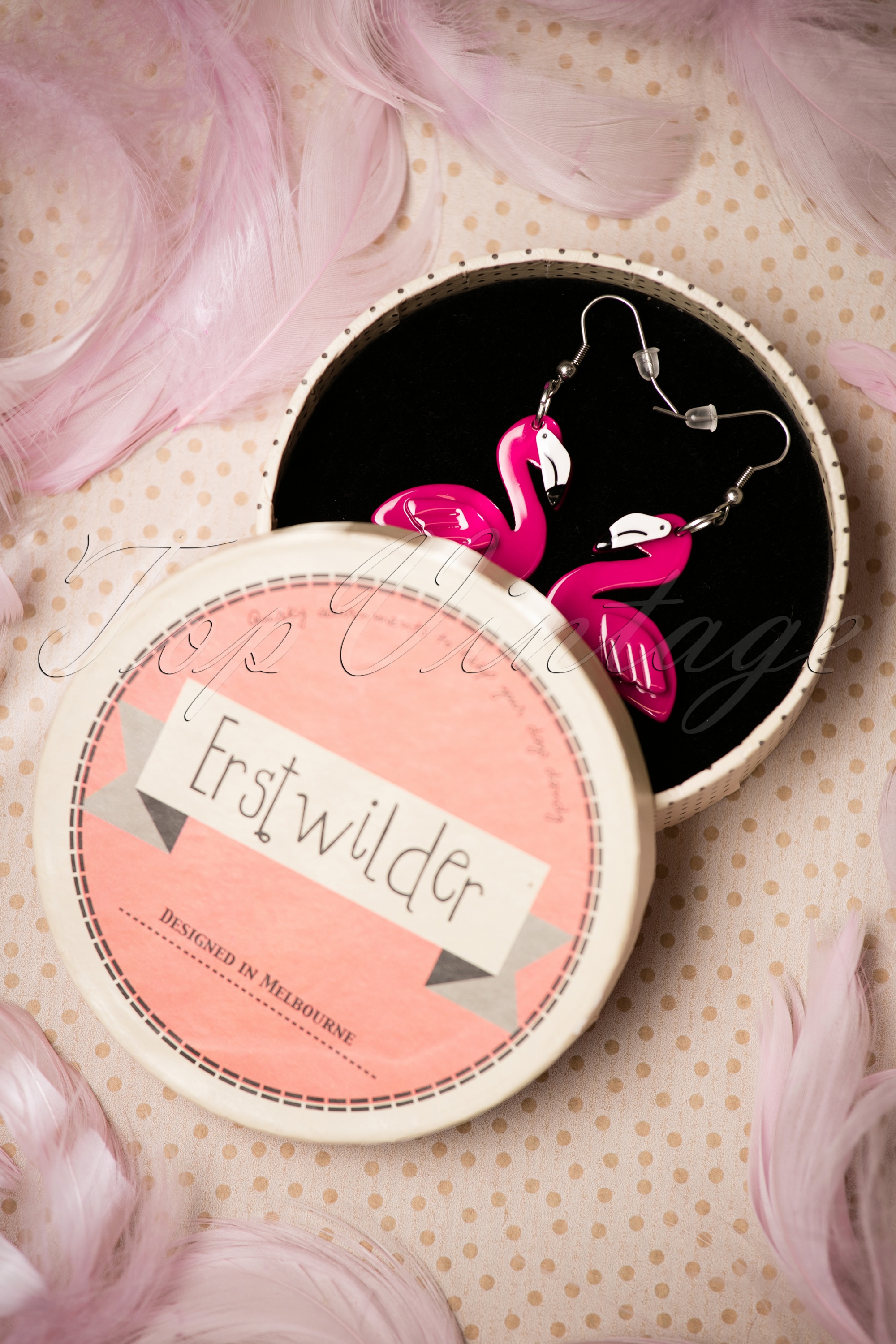 Erstwilder - Exclusief bij TopVintage ~ Flamboyante Flamingo Fair Oorbellen 3