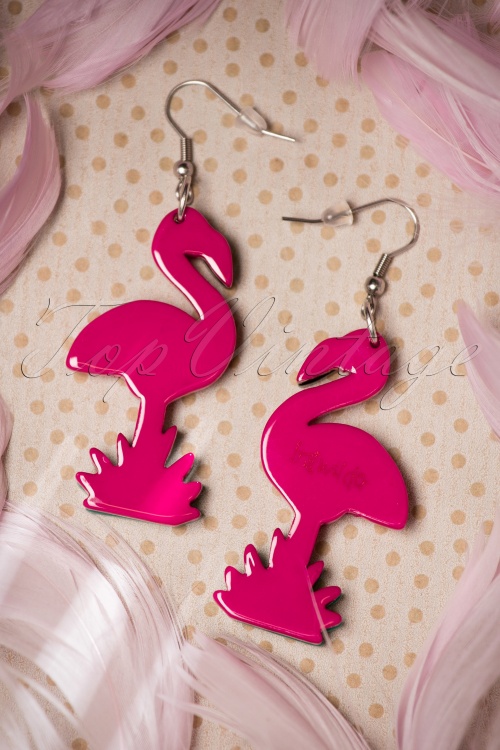Erstwilder - Flamboyant Flamingo Fair Earrings Années 60 4