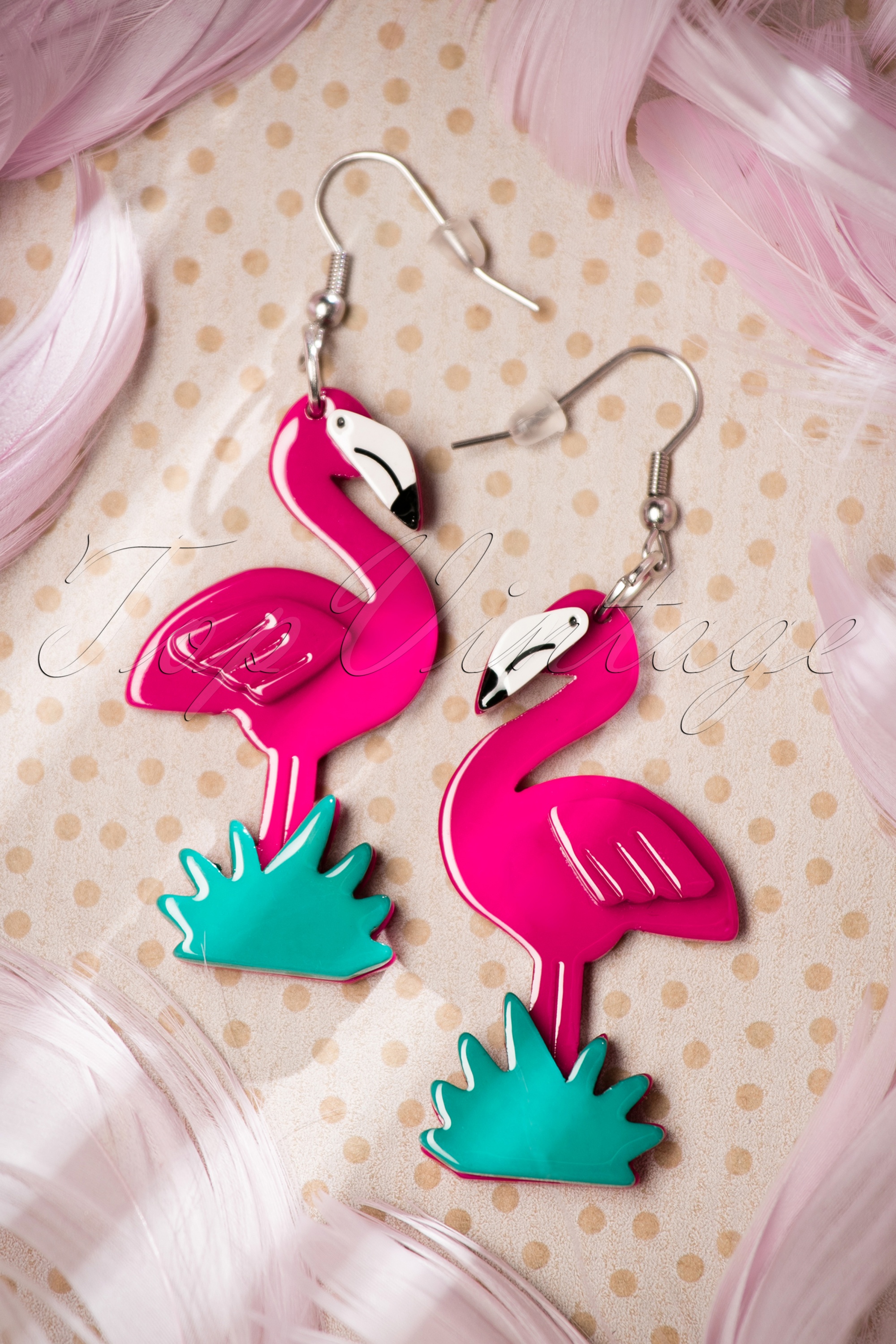 Erstwilder - Exclusief bij TopVintage ~ Flamboyante Flamingo Fair Oorbellen