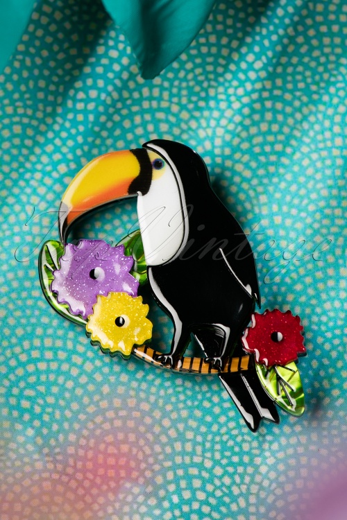 Erstwilder - TopVintage exclusive ~ Toco Of The Tropics Brooch Années 60