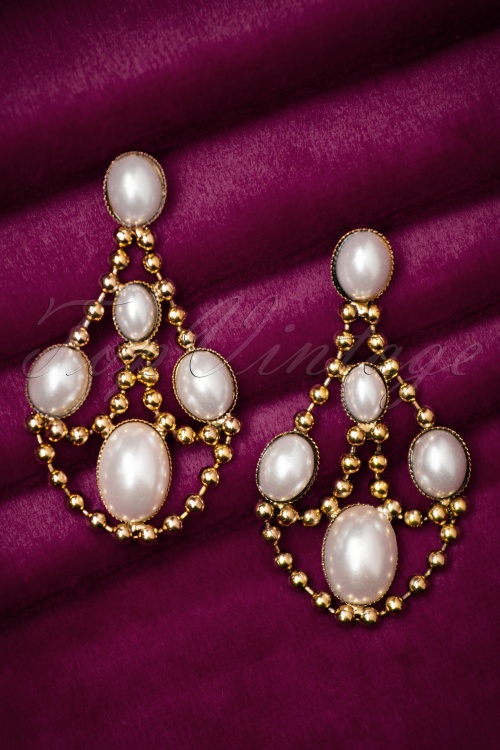 Darling Divine - 30s Myrtle Pearly Earrings in Gold