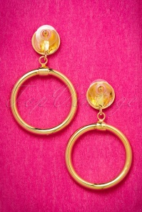 Vixen by Micheline Pitt - 50s Bad Girl Gold Plated Hoops Earrings 4