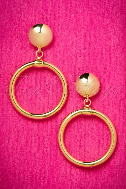 Vixen by Micheline Pitt - TopVintage exclusive ~ Bad Girl Sterling Silver Plated Hoop earrings Années 50 en Argenté