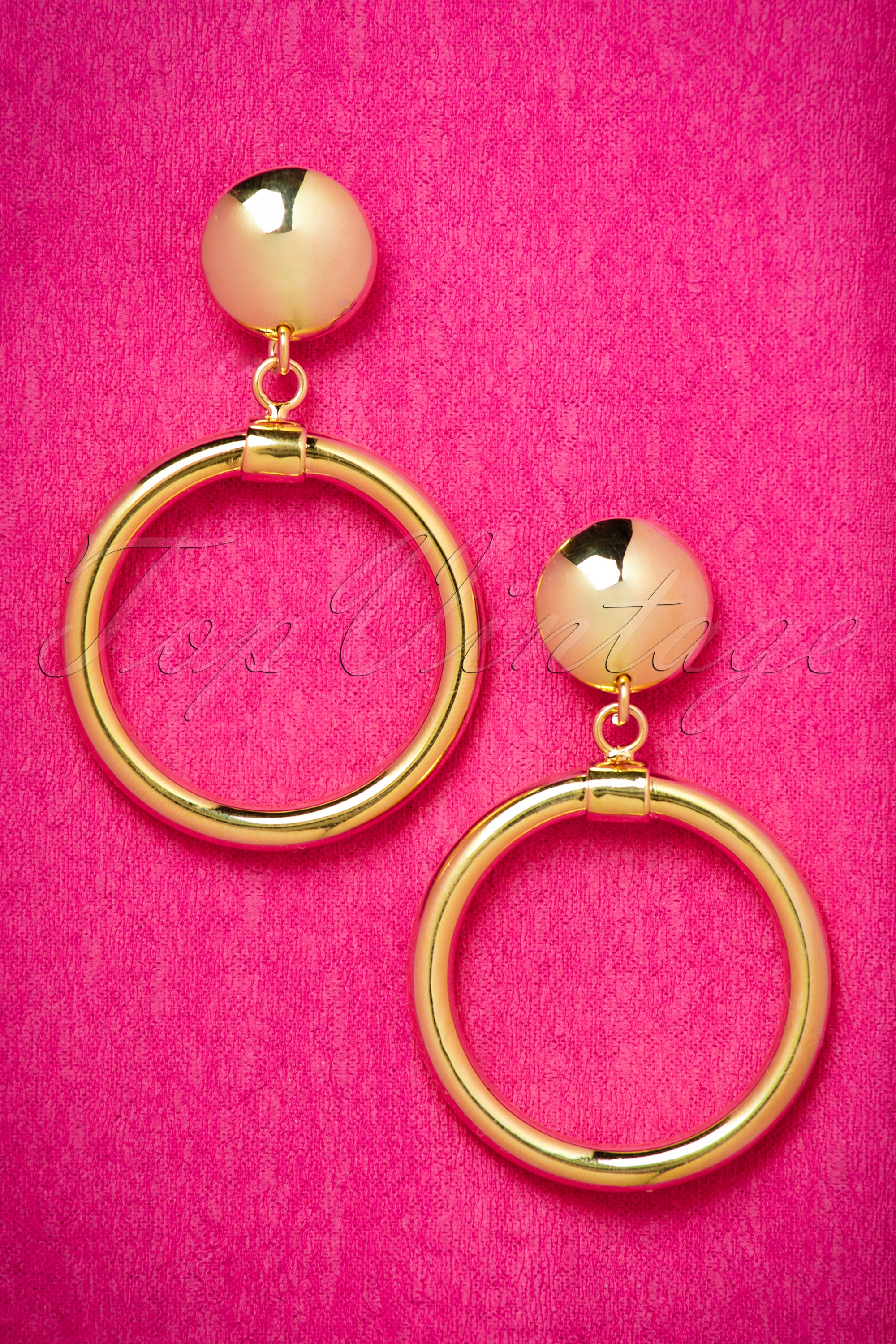 Vixen by Micheline Pitt - Exclusief bij TopVintage ~ Bad Girl Vergulde Hoops Oorbellen