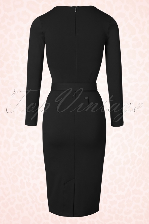 Vixen by Micheline Pitt - 50s Vixen Wiggle Dress in Black 5