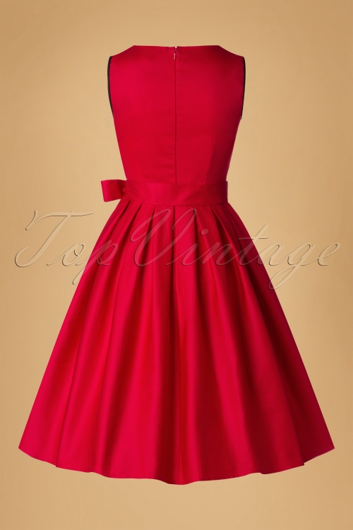 Dolly and Dotty - 50s Elizabeth Swing Dress in Lipstick Red 5