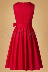 Dolly and Dotty - 50s Elizabeth Swing Dress in Lipstick Red 6