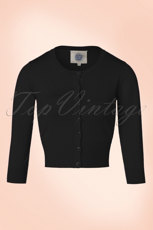 Pretty Retro - 50s Pretty Crew Cardi in Black