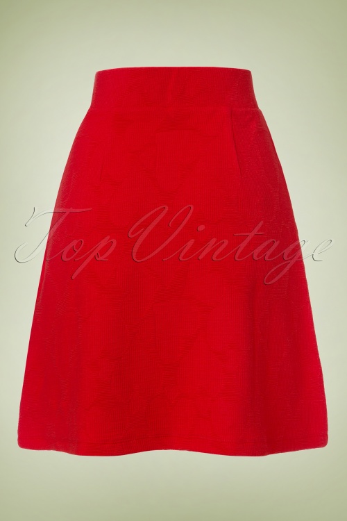 Who's That Girl - 60s Lovely Love Hearts Skirt in Red 2