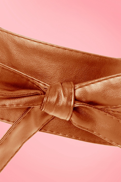 Collectif Clothing - Obi Wrap Belt Années 50 en Cognac 2