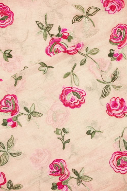 Kaytie - 60s Roses Are Falling On Me Scarf in Pink 3