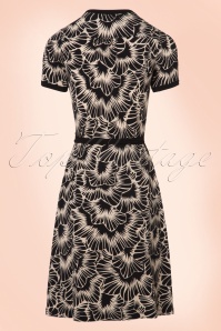King Louie - 60s Blizzy Wrap Dress in Black and Cream 5