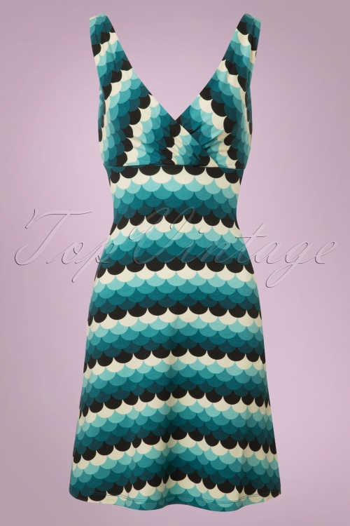 King Louie - 70s Ginger Frisky Dress in Dragonfly Blue 2