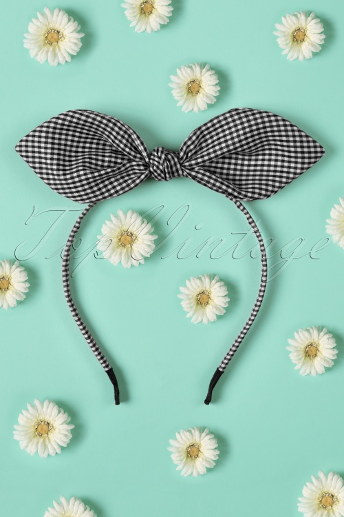 Banned Retro - 50s Riley Hair Band in Black and White 2