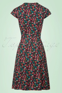 King Louie - 60s Gina Floramania Dress in Estate Blue 5
