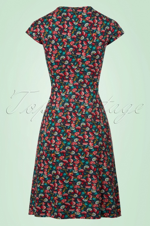 King Louie - 60s Gina Floramania Dress in Estate Blue 5