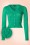 King Louie - Heart Ajour Cardigan Années 40 en Vert Sparkle