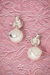 Darling Divine - 30s Betsy Pearl and Diamond Earrings in Silver 3
