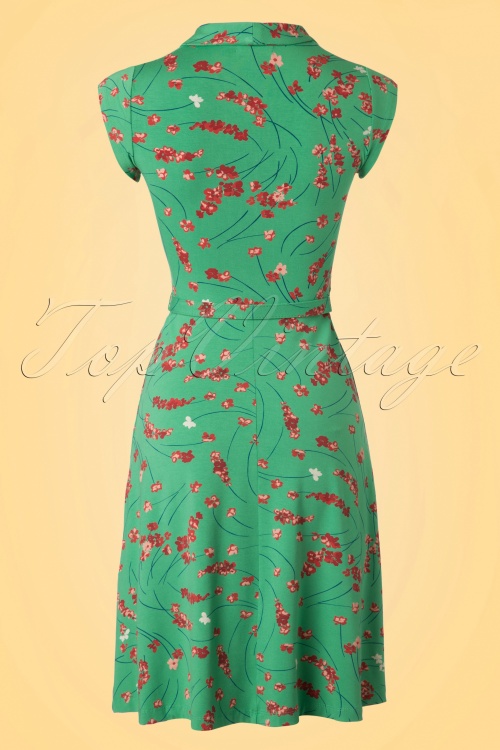 King Louie - 40s Emmy Fleurette Dress in Opal Green 5