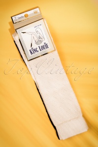 King Louie - 60s Ajour Socks in Black and Cream 3