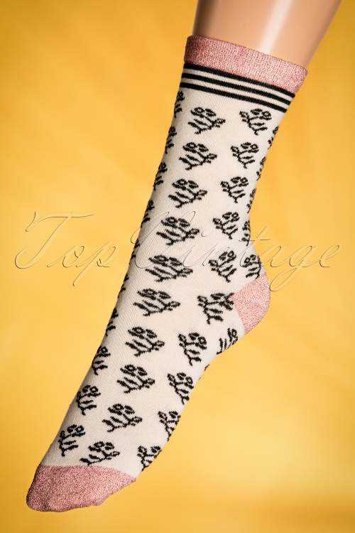 King Louie - 60s Mingle Socks in Black and Cream
