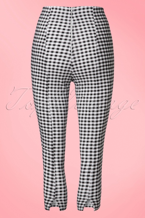 Bunny - 50s Judy Capri Pants in Black and White Gingham 6