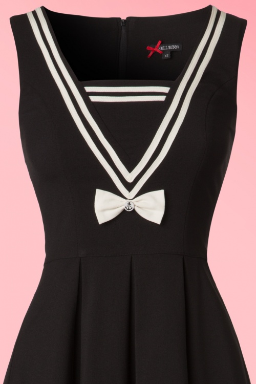Bunny - 50s Sailors Ruin Dress in Black 4
