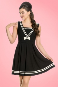 Bunny - 50s Sailors Ruin Dress in Black 3