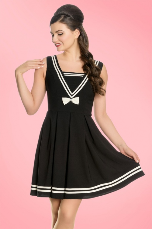 Bunny - 50s Sailors Ruin Dress in Black 3